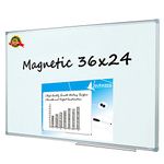 Lockways Magnetic Dry Erase Board, 36 x 24 Inch Magnetic Whiteboard White Board, 1 Dry Erase Markers, 2 Magnets for School, Home, Office