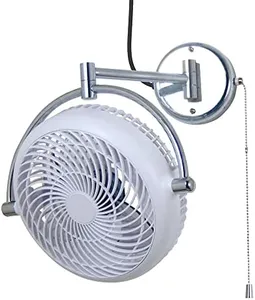 Parrot Uncle Wall Mount Fans 10 Inch Wall fans Oscillating Plug in Ceiling Fan Vintage Wall Mounted Fan Small Folding Rotating Fans with Adjustable Arm for Kitchen Dinning Room Restaurant, White