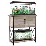 Herture 20-29 Gallon Aquarium Stand Metal Frame Fish Tank Stand with Cabinet Storage, for 20 Gallon Long Aquarium,30.7" L*16.5" W Tabletop,330LBS Capacity Grey PG01YGZ