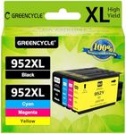 Greencycle 952xl Ink Cartridges Combo Pack Replacement for HP 952 XL Compatible with OfficeJet Pro 8710 8720 8740 7740 8210 Printer (1 Black 1 Cyan 1 Magenta 1 Yellow)