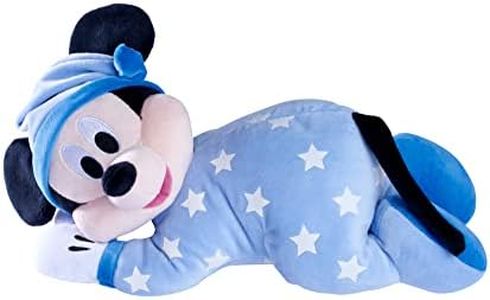 Simba- Disney Topolino Sleep Well sdraiato, 6315870350, +0 mesi, la tutina si illumina al buio, 30 cm