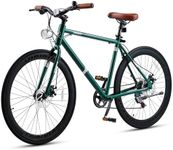 VIRIBUS Hybrid Bikes, 28 inch Road Bike for Tall Men, Lightweight Aluminum 700C City Bike Adults, 7 Speed Mens Commuter Bikes, Adult Hybrid Bicycle, Light Blue