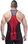 DECISIVE Men's Solid Slim Fit Fashion Vest (3TONE-STR_Black-Red