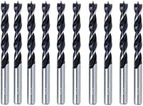 Max-Craft 5/32"-Inch 10Pcs Brad Point Wood Drill Bit Brad and Spur Point Wood Drills with Special Brad-Point tip Drilling for Hardwood or Softwood (5/32-10pcs)