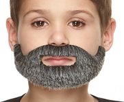 Mustaches Self Adhesive, Novelty, Small, Short Boxed Fake Beard, Salt and Pepper Color