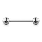 JEWEL BARREL Tongue Bars Straight Barbell Piercing Ring 14G (1.6mm) Nipple Bar Jewellery 12/14/16mm Length 4/5/6mm Balls, Surgical Steel (Silver, Bar12mm Ball4mm)