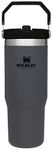 Stanley IceFlow Stainless Steel Tumbler with Straw - Vacuum Insulated Water Bottle for Home, Office or Car - Reusable Cup with Straw Leakproof Flip - Cold for 12 Hours or Iced for 2 Days (Charcoal)