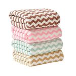 UrbanLeaf Super Soft Microfiber Designer Hand Towels (Multicolours) - 4 Pieces, 400 GSM