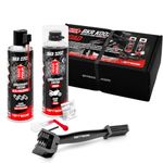 ERRECOM 1000 Miglia Clean&Lube ROAD Motorcycle Chain Kit; includes High-Pressure Chain Degreaser Spray 500ml+Off-Road Motorcycle Chain Lubricant 500ml+Huggie System and 90°Connector+Brush+Gloves