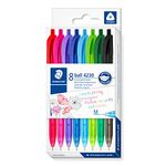 STAEDTLER 4230 MC8 Retractable Rainbow Ballpoint Pen - Assorted Colours (Pack of 8)