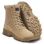 Mens MIG side zip & lace up Army Tactical Combat Boots (Sand, UK8)