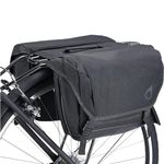 sixthreezero Dual Sided Bike Bag for Rear Rack, Waterproof Universal Bicycle Double Pannier Storage Bags, Cargo Trunk with Carry Handle, Gray/Metallic Black