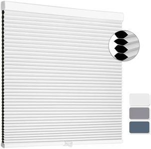 Cellular Shades Blackout Blinds Cordless Honeycomb Window Shades for Bedroom, Blinds for Window and Door, Home and Office, 57“H x 37" W