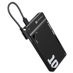 Portronics Luxcell Uno 10K 10000 mAh 22.5W Fast Charging Power Bank with Detachable Type C Cable, Ultra Slim Power Bank with Mach USB-A Output, Type C PD Output, Type C Input, Wake Up Button(Black)