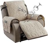 100% Waterproof Recliner Chair Cover, Recliner Chair Covers for Reclining Chair, Non-Slip Fabric Recliner Couch Cover for Living Room, for Pets Kids Protector, Washable