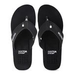 DOCTOR EXTRA SOFT Slipper Care Orthopaedic and Diabetic Comfort Doctor Slipper, Dr. Slipper, Flip-Flop, Slides and House Slipper for Men's D-24-Black-9 UK