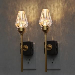 L LOHAS LED Night Light, 2 Pack Night Lights Plug into Wall, Automatic Night Lights Plug in with Auto Light Sensor, 0-100LM Adjustable Brightness Rotating Night Light, for Bedroom Hallway Home