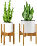 1-Pack Plant Stand, Mid-Century Modern Flower Pot Holder, Flower Pot Holder, Bamboo Adjustable Flower Pot Holder, Indoor Bamboo Modern Plant Holder, Fits Pot Size of 20-30 CM (Plant Pot NOT Included)