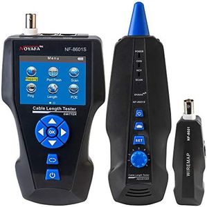 NOYAFA Network Cable Tester,AT278 TDR Multi-functional LCD Tracker For RJ45, RJ11, BNC, Metal Cable,PING/POE NF-8601S