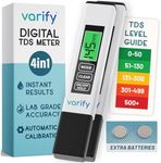 Varify 4-in-1 TDS Meter Digital Water Tester for Drinking Water | Accurate 0–9990 PPM EC & Temp Readings | Ideal for RO Systems, Aquariums, Pools – Built for Professionals, Easy for Anyone (2-Pack)
