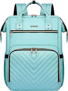 Laptop Backpack for Women, Waterproof Travel Backpack Teacher Nurse Business Work College Bookbag, 17.3 inch Laptop Bag Wide Open Design Light Green