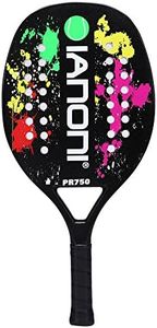 IANONI Beach Tennis Racket, Carbon Fiber Grit Face with EVA Memory Foam Core Beach Tennis Racket (Black)