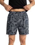 DAMENSCH BREEEZE Men's Ultralight Cotton Outer Boxer Shorts-Pack of 1-Digital Camo Grey-Large