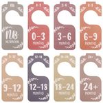 8pcs Baby Clothes Dividers, Wooden Baby Closet Dividers from Newborn to 24 Months Nursery Hanger Dividers for Girls Boys Gift Room Decor (Colorful)