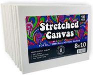 10 Pack Stretched Canvases for Painting, 8x10 Blank Rectangle Canvas Boards, Ideal for Acrylic, Oil, and Mixed Media Art, Small Art Canvases for Painting, Perfect for Supplies and Bulk Projects