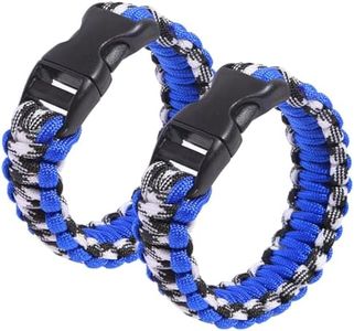 Jewever 2 Pcs Paracord Survival Mens Bracelet Polyester Rope Weave Cord Braided Cool Emergency Outdoor Bracelets for Men and Women (2Pcs Blue Camouflage)