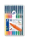 STAEDTLER 323 Triplus Colour Fibre-Tip Pens, 1.0 mm, Assorted Colours, Pack of 10