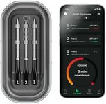 CHEF iQ Sense Smart Wireless Meat Thermometer with 3 Ultra-Thin Probes, Unlimited Range Bluetooth Meat Thermometer, Digital Food Thermometer for Remote Monitoring of BBQ Grill, Oven