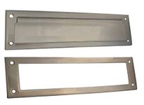 QCAA Solid Brass Mail Slot, with Solid Brass Interior Frame, 13" x 3.625", Satin Nickel, 1 Pack, Made in Taiwan