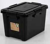 IRIS 20 Litre Small Weathertight Airtight Black Plastic Damp Area Dry Storage Box! 39cm x 28cm x 26cm - Hermetically Sealed Removable Lid! (4) - Christmas Lights Storage Box