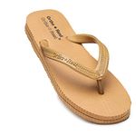 Ortho + Rest Hawaii Chappal Orthopedic Comfort Ortho Care, Bathroom Rubber Flip-Flops (Tan, 6)