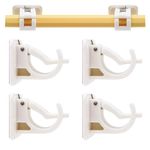 TULEBOLIAN 4PCS Self Adhesive Curtain Rod Bracket, Curtain Pole Brackets,Drapery Hook Holders,No Drill,Drapery Hook,Fixing Rod Holder,Towel Rod Hooks,for Home Kitchen Bathroom Hotel