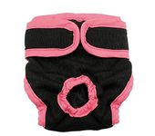 KUTKUT Washable Female Dog Diaper, Reusable Physiological Pant, Super-Absorbent and Comfortable Menstruation Pant for Girl Dog in Period Heat (Size: L, Adjustable Waist: 42-60cm)