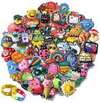 QASIMOF Lot of 100pc Random shoe charms and 2bracelets for Clogs Sandals,Shoes Accessories Charms for Party Favors Gifts