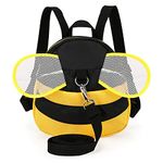 Eleoption Bees Cute Cartoon Children's Backpack, Mini Backpacks with Safety nylon Harness, for 1-3 Years Old Baby Toddler Walking Safety Backpack Little Kid Boys Girls (Yellow)