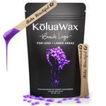 KoluaWax Hard Wax Beads for Hair Removal – Coarse Hair – Face, Brazilian, Underarms, Back, Chest, Bikini Waxing – 1lb Refill Pearl Beans for Wax Warmers & 10 Applicator Sticks - Lavendar