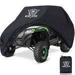 XYZCTEM UTV Cover with Heavy Duty Black Oxford Waterproof Material, 114" x 65" x 75" (290 165 190cm) Included Storage Bag. Protects UTV From Rain, Hail, Dust, Snow, and Sun (2-3 Seater)