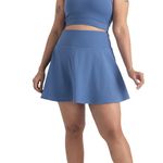 HUNNIT Skorts for Women, Blue | Tennis Skirt for Women Sports | Flared Skort with Side Pockets| High Waist Skort for Workout, Running, Cycling | 4 Way Stretchable Spandex Skort-3XL