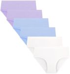 BAMBOO COOL Teen Girls Seamless Underwear Soft Stretchy Tagless Panties Moisture-Wicking Breathable Briefs 7-16 Years 6 Pack