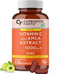 Carbamide Forte Natural Vitamin C Amla Extract With Zinc For Immunity & Skincare - 120 Veg Tablets