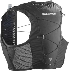 Salomon SG Unisex Active Skin 4 Running Vest with Flasks, Black/Black, X-Large