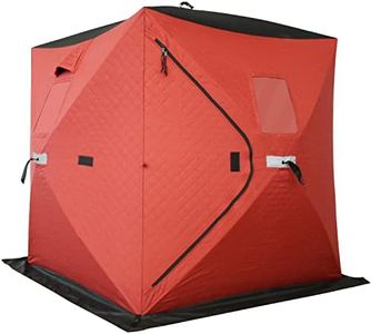 HUNT MONSTER 600D Insulated Ice Fishing Shelter 2 Person, Thermal Stable Wind-Proof Pop-up Ice Fishing Tents, Portable Ice Shanty Ice Shack with Anchors, Tie Ropes, Carrying Bag