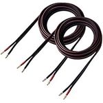 HANNLINTE 12 AWG HD Premium Soft Touch HiFi Speaker Cable (2 Pack, 3 Feet), 12 Gauge Banana Speaker Wire with Banana Plugs for Bi-Wire Bi-Amp HiFi Surround Sound Oxygen-Free Copper, Black