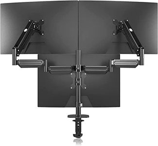 Triple Monitor Stand Mount-Gas Spring Stand with Clamp and Grommet Base, Fully Adjustable Desk Mount Fits Three 17-27 inch LCD Computer Screens, Each Arm Holds up to 13.2lbs,(MD8003)