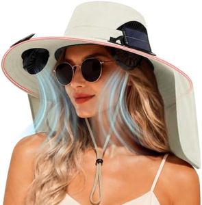 Solar Panel Powered Fan Built in Wide Brim Outdoor Fishing Sun Hat USB Charging Men Beach Garden Regalos De Cumpleaños Navidad Para Hombre Mi Novio Papa Sombrero Con Ventilador Gorro Abanicos Solares