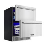 BODEGACOOLER Outdoor Beverage Refrigerator,24 Inch Double Drawer Fridge,Stainless Steel Drink Refrigerator,Under Counter or Built-in Hold 149 Cans Beer Soda Drinks,Home,Bar,Outdoor Barbeque,Patio,Yard